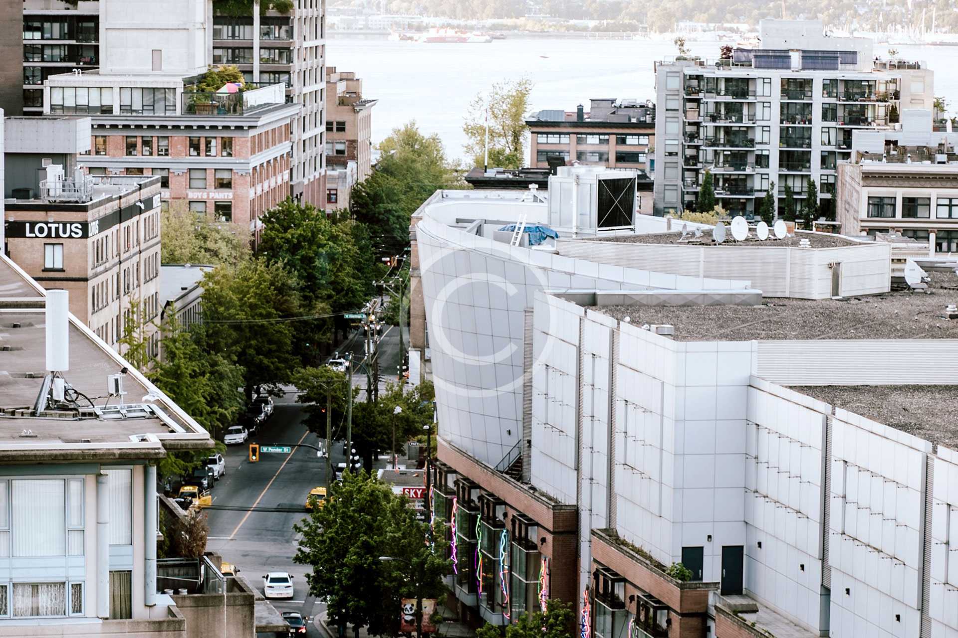 landscape view of sea and building