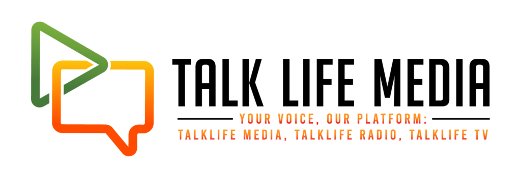 talk life media black logo image