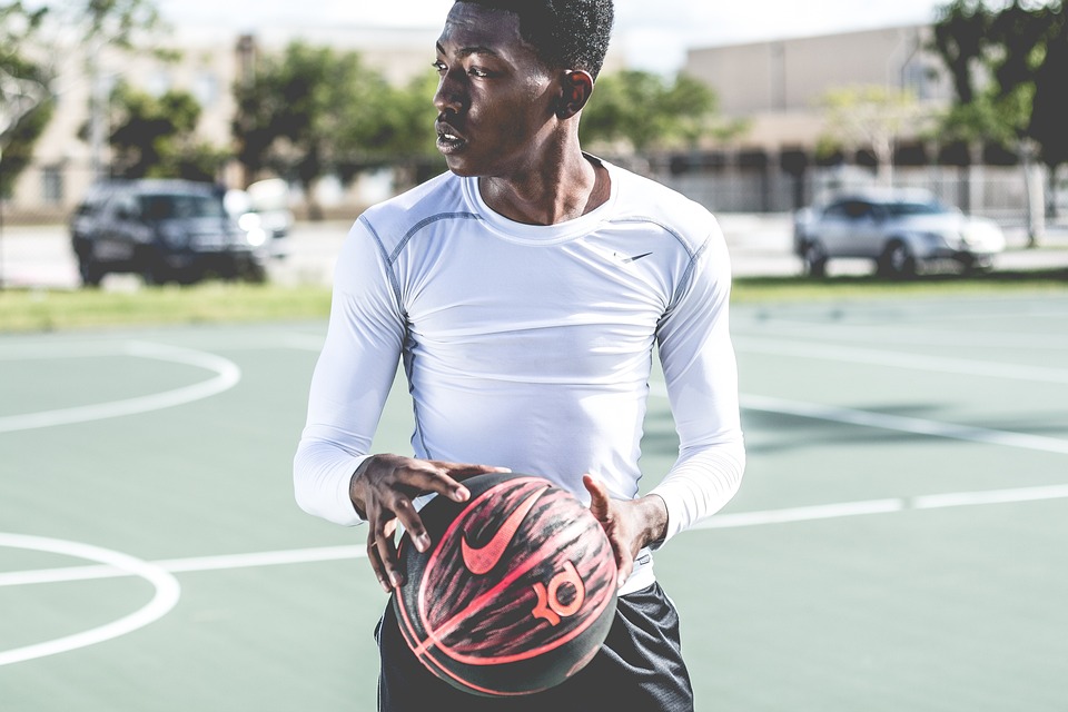 Men having basketball in his hand