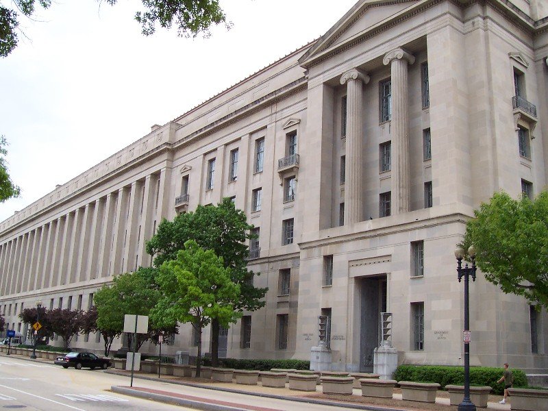 Exterior of the Robert F. Kennedy Department of Justice Building in Washington, D.C.