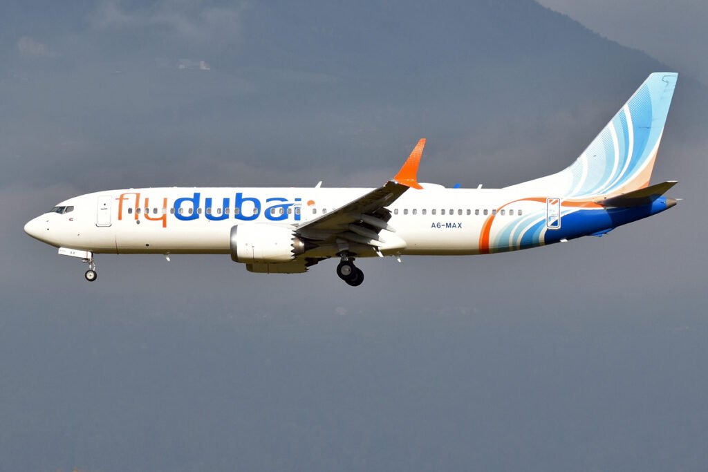 Flydubai Boeing 737 MAX aircraft in flight