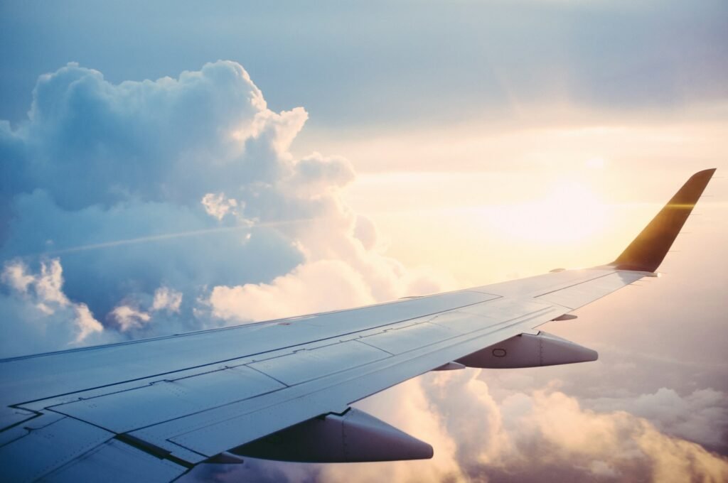 Passenger aircraft representing international travel and work visas
