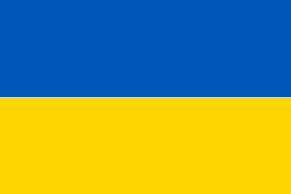 Ukrainian national flag, illustrative graphic, not a photograph of the strikes