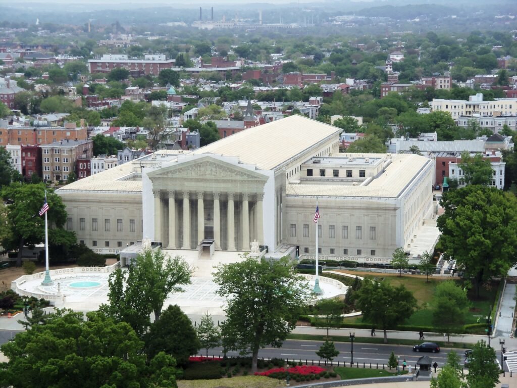 The United States Supreme Court Building viewed from the U.S. Capitol dome
