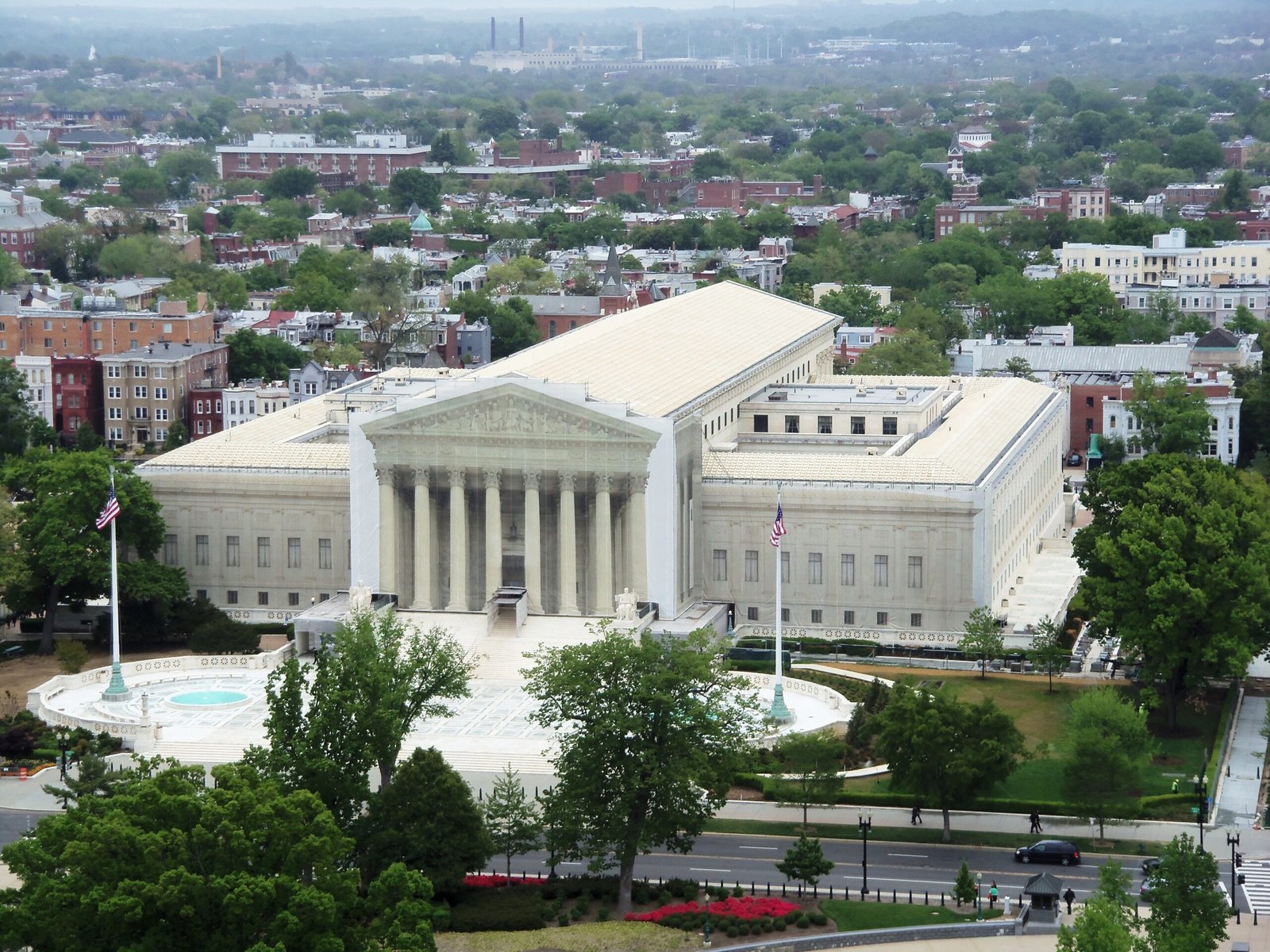 The United States Supreme Court Building viewed from the U.S. Capitol dome