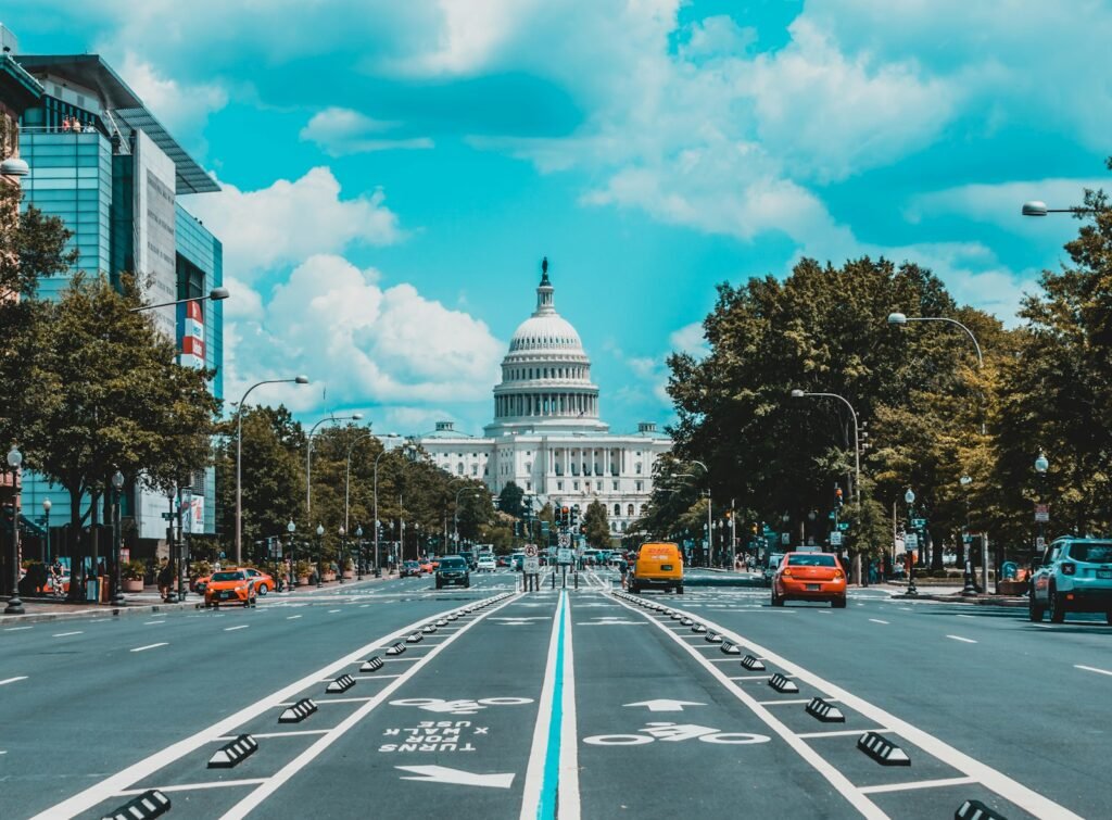 Washington DC cityscape representing the Kennedy Center cultural debate