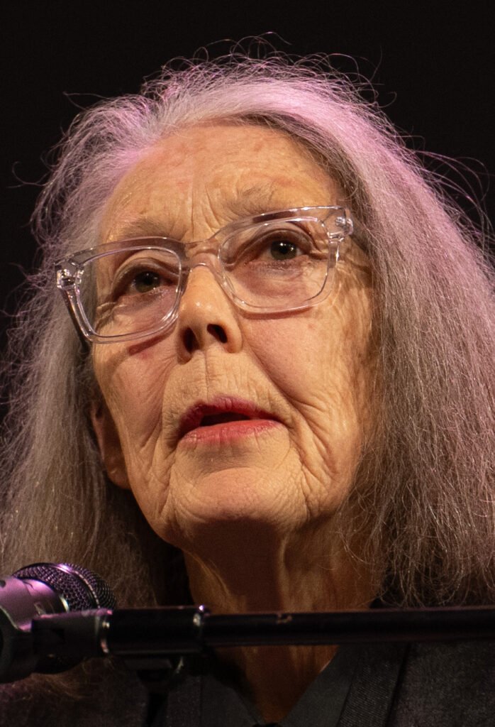 Anne Carson at a 2024 National Book Awards finalist reading