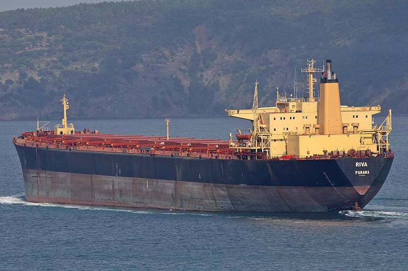 An archival photograph of a bulk carrier sailing on the Black Sea