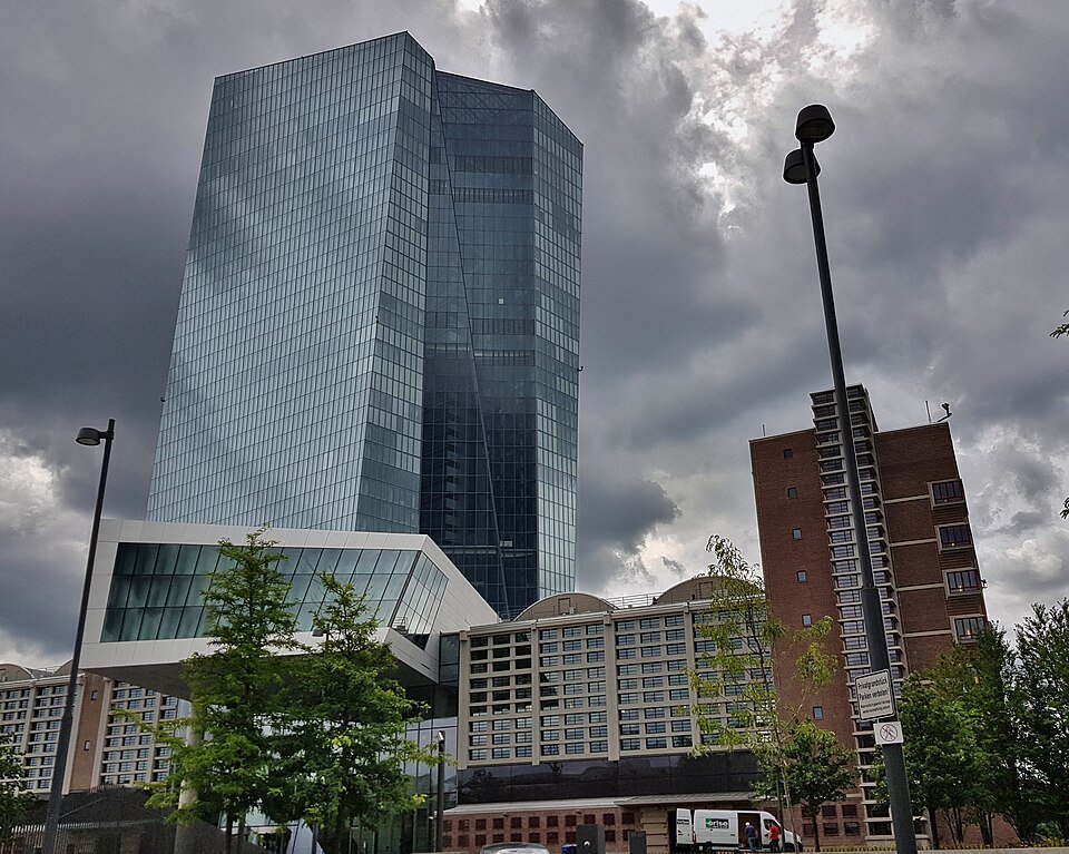 European Central Bank building in Frankfurt in July 2020