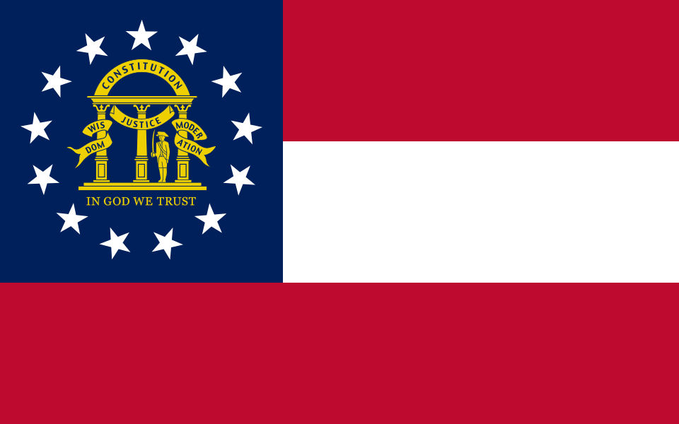 Flag of the U.S. state of Georgia, illustrative graphic