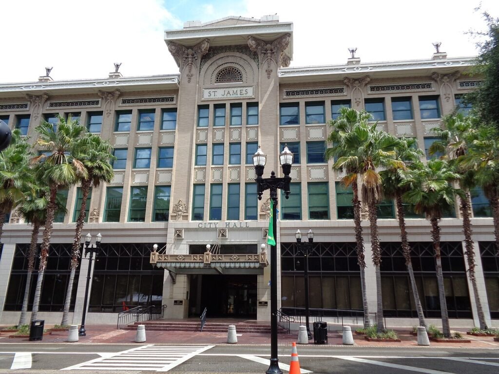 South face of Jacksonville City Hall in an archival 2015 photograph