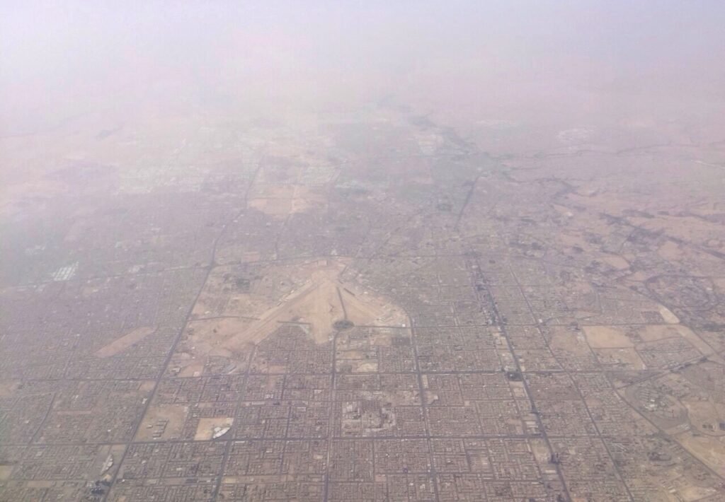 Aerial view of King Khalid International Airport in Riyadh in 2015