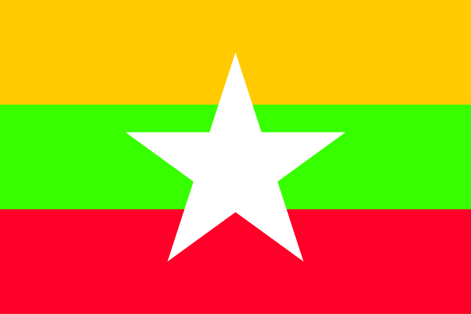 Myanmar national flag, an illustrative graphic