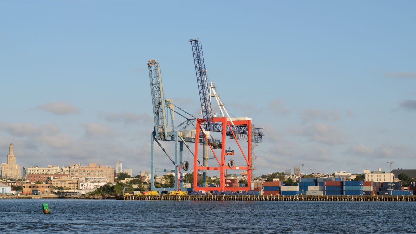 Red Hook Container Terminal gantry cranes seen from Governors Island in September 2016