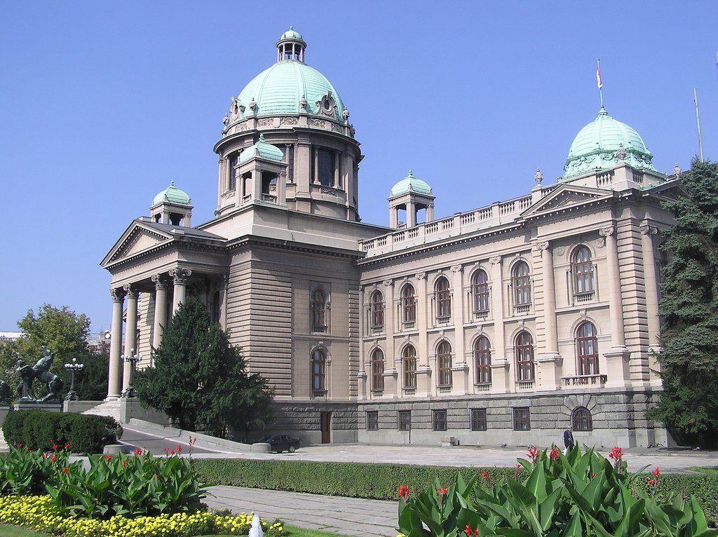 Serbian National Assembly building in Belgrade in an archival 2006 photograph