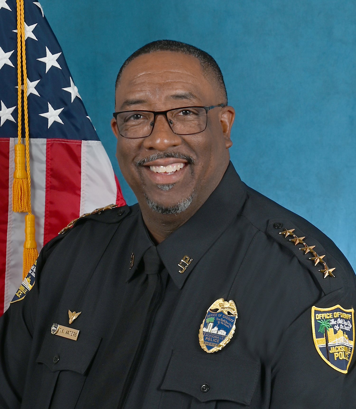 Archival official portrait of Sheriff T. K. Waters; not the encounter