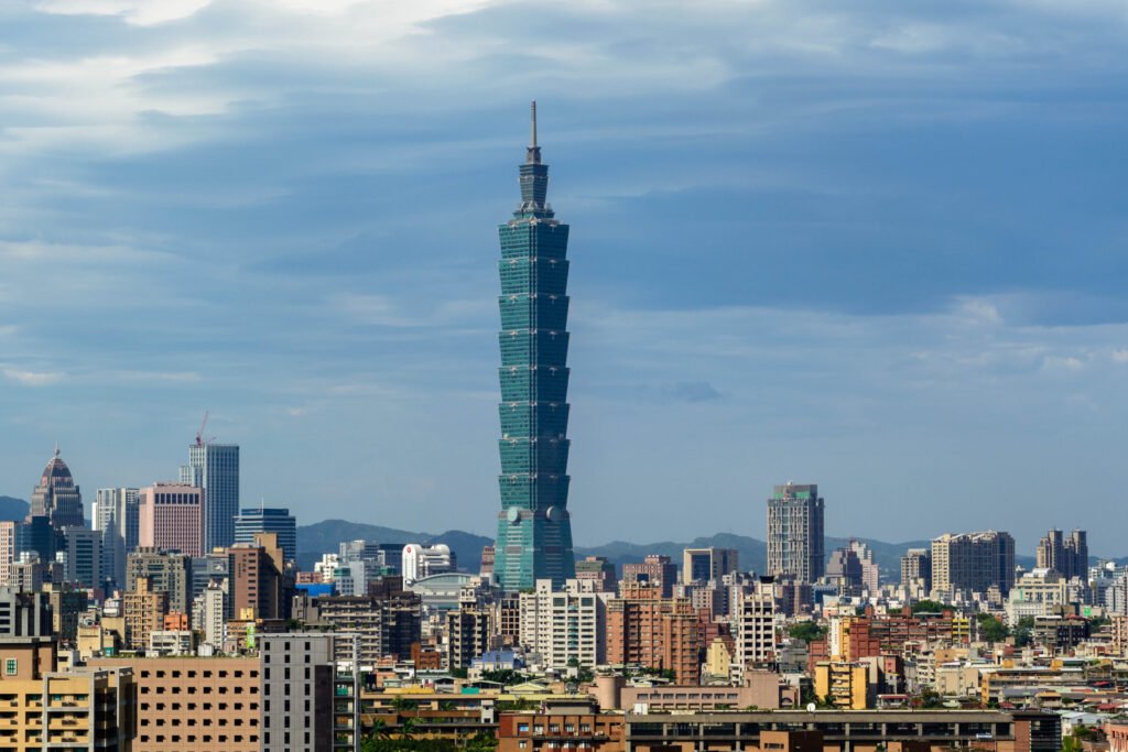 Taipei skyline and Taipei 101 in an archival May 2014 photograph