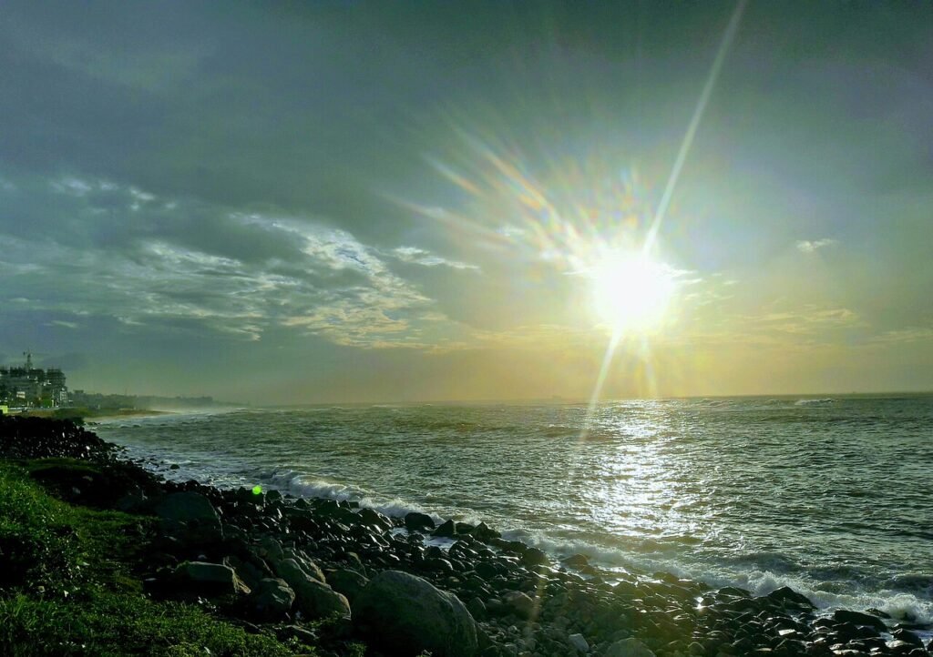 Visakhapatnam beach and shoreline in an archival 2019 photograph