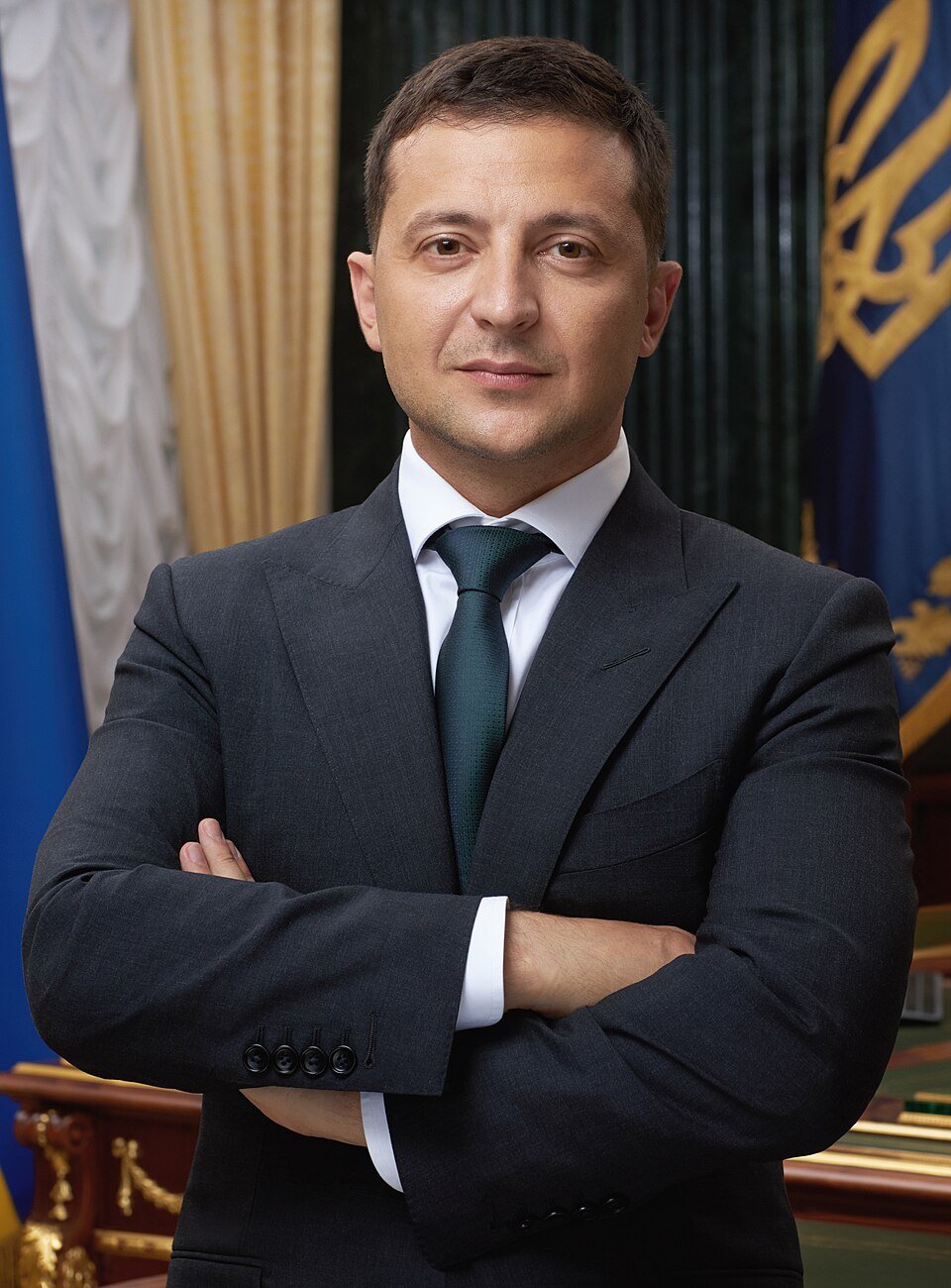 Archival 2019 official portrait of Ukrainian President Volodymyr Zelenskyy.